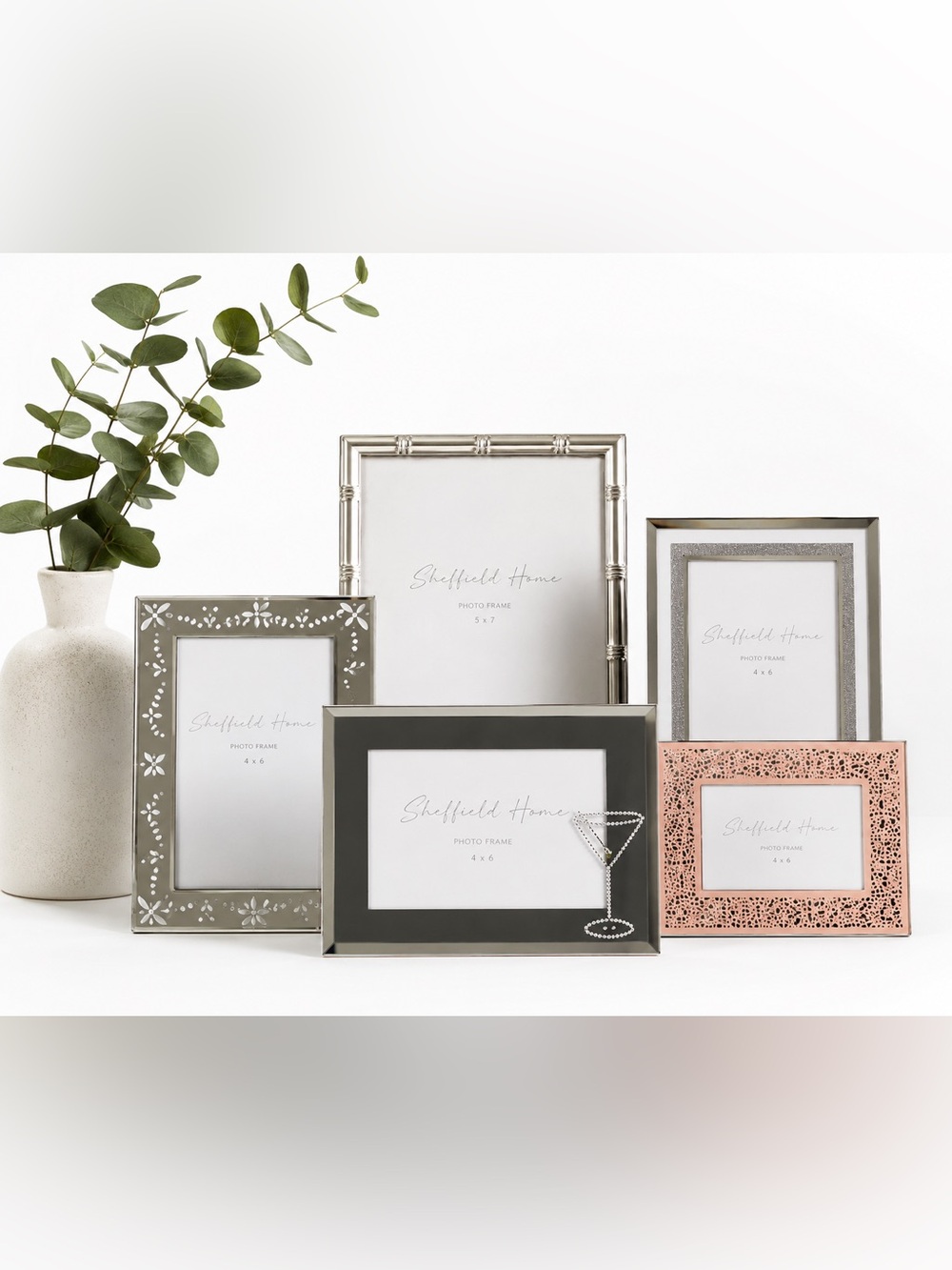 Set of 5 Decorative Picture Frames Gallery Wall Tabletop Home Decor